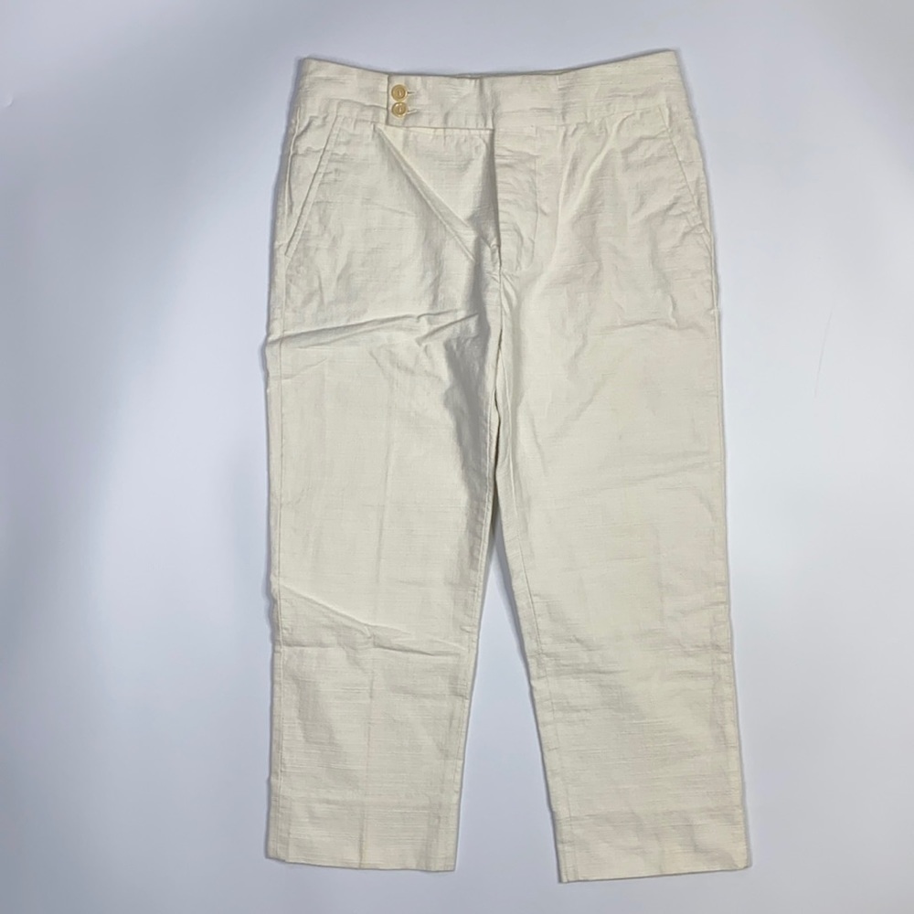 Marni Off White Cotton Capri Button Fly Pants Size 38